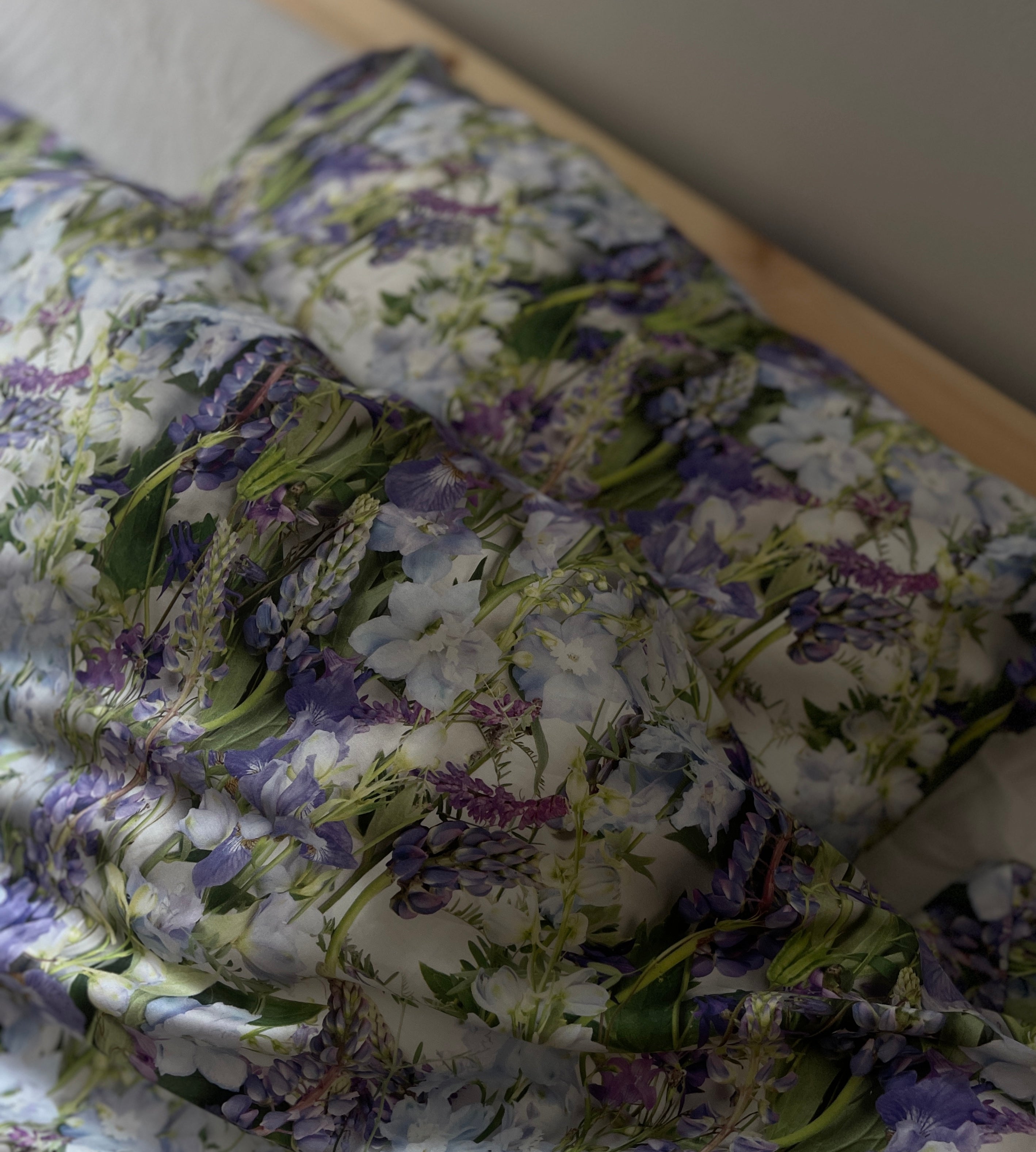 Kukkapussilakana+tyynyliina sininen