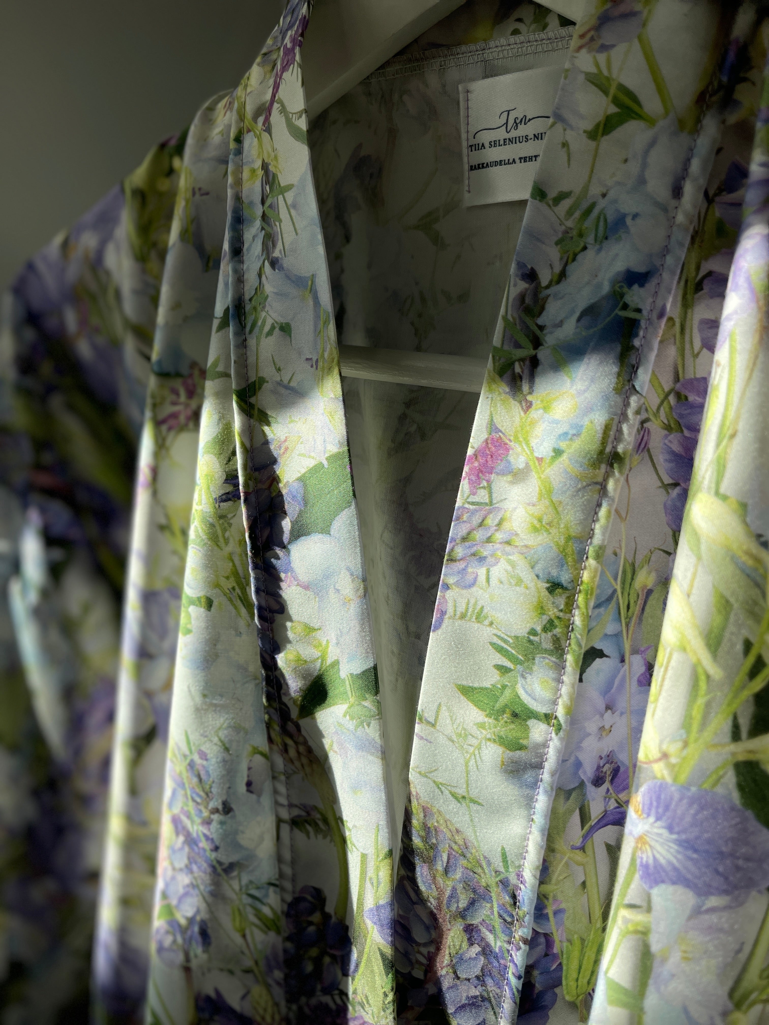 Kukkakimono sininen L-XXL lyhyt